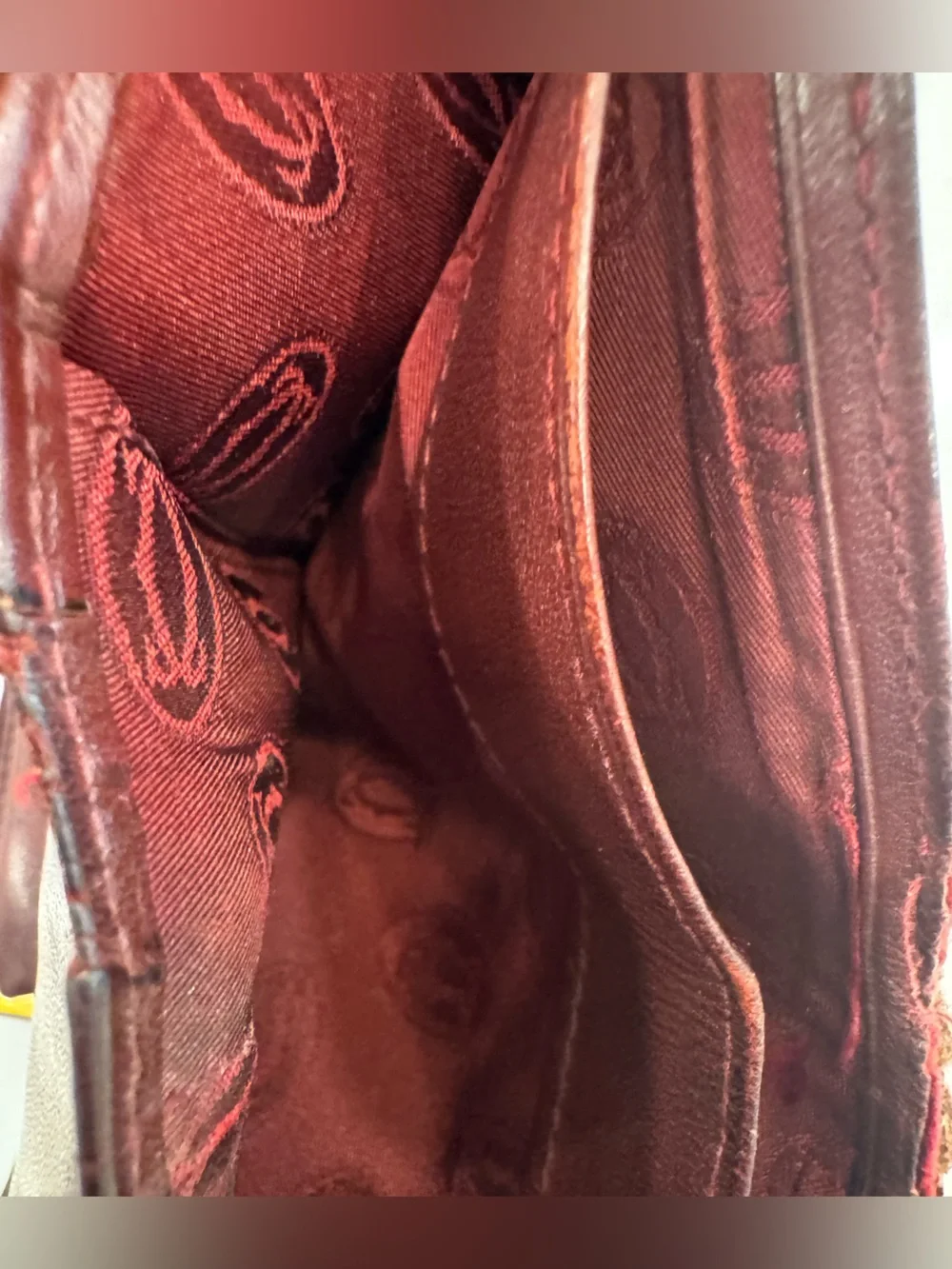 TWO!!! Cartier Men's Bifold Wallets in Burgundy with Gold Corner Accents